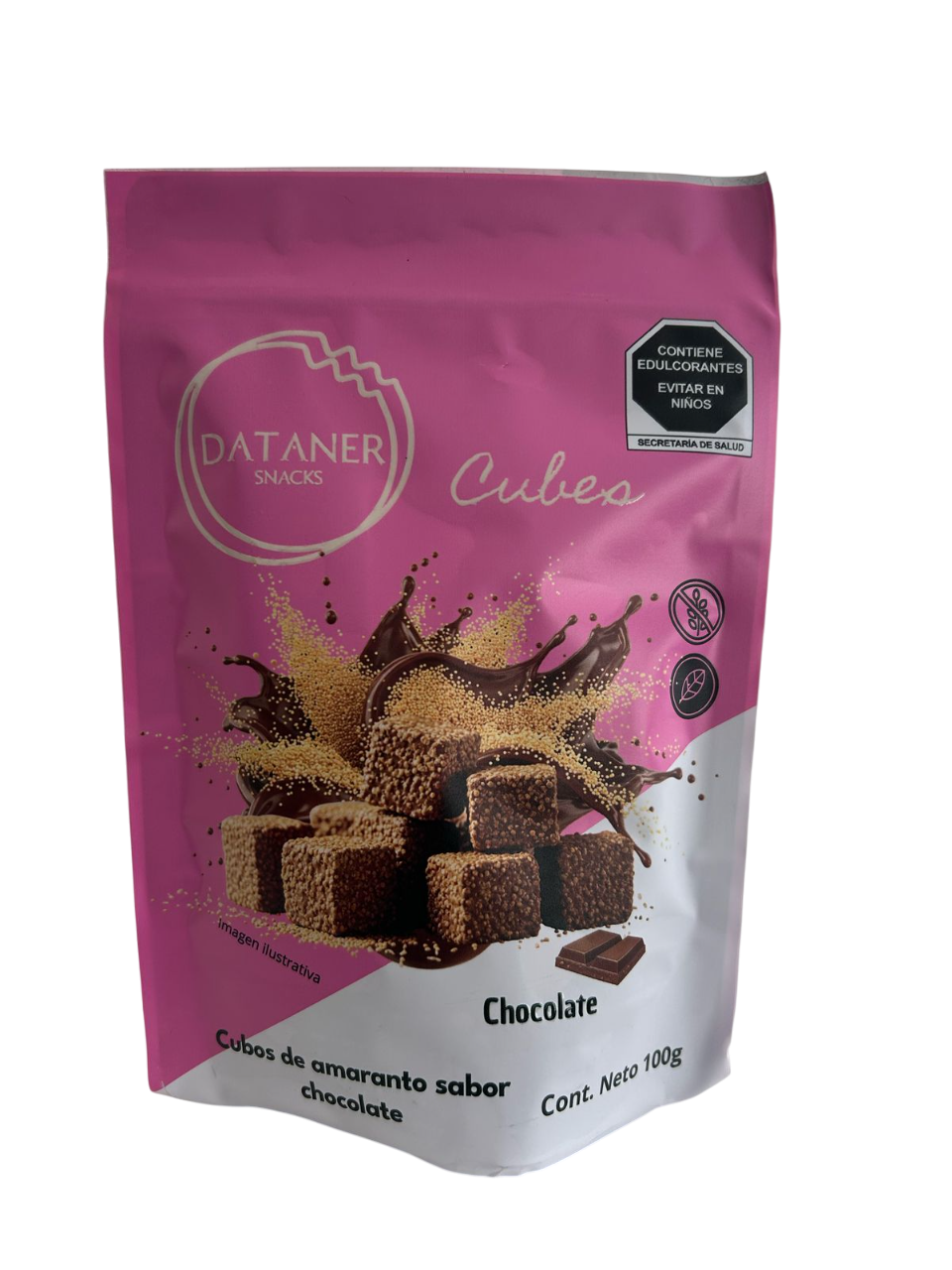 Cubos de amaranto gourmet sabor chocolate