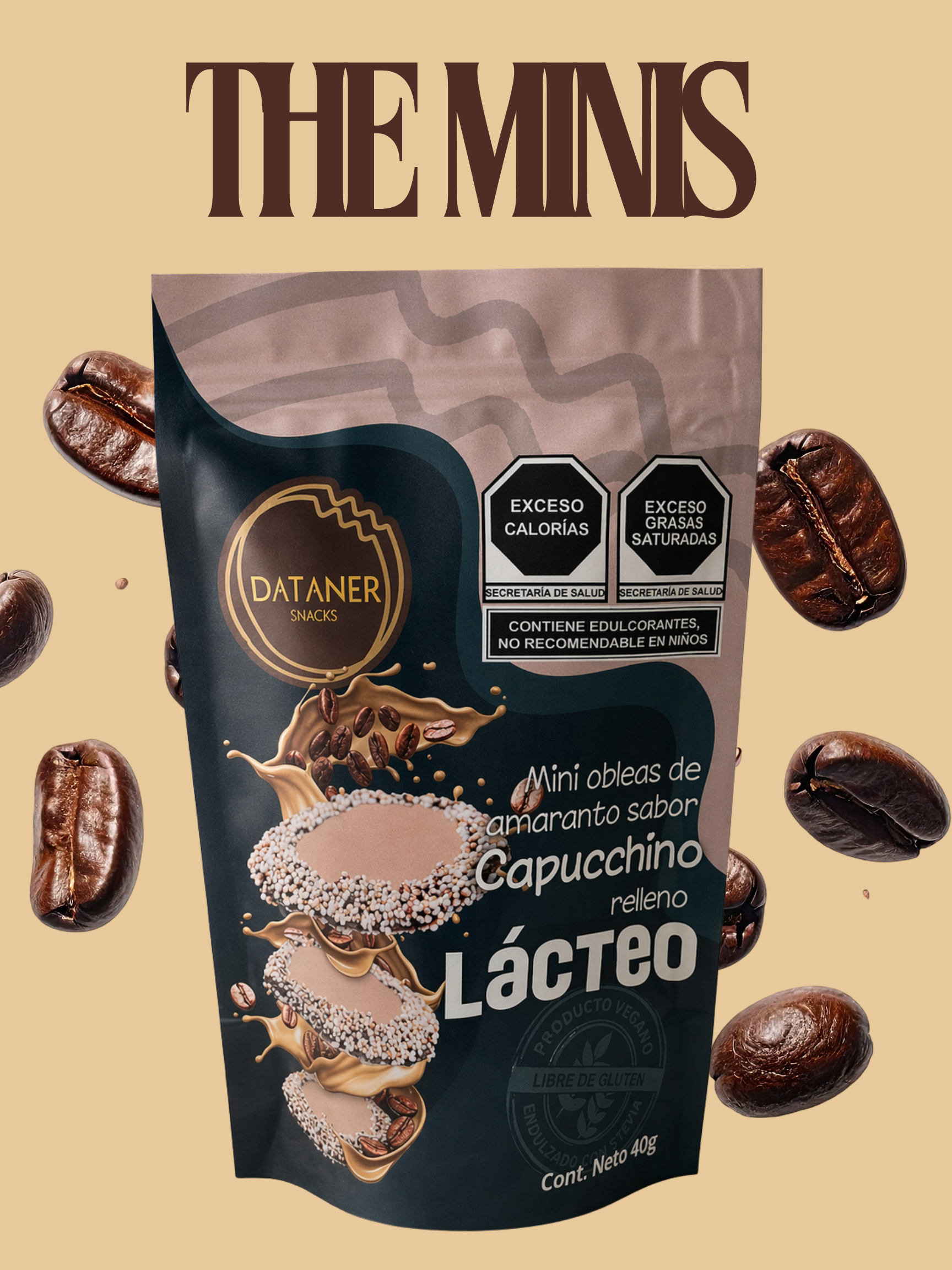 Obleas minis rellenas sabor Capuchino con Chocolate