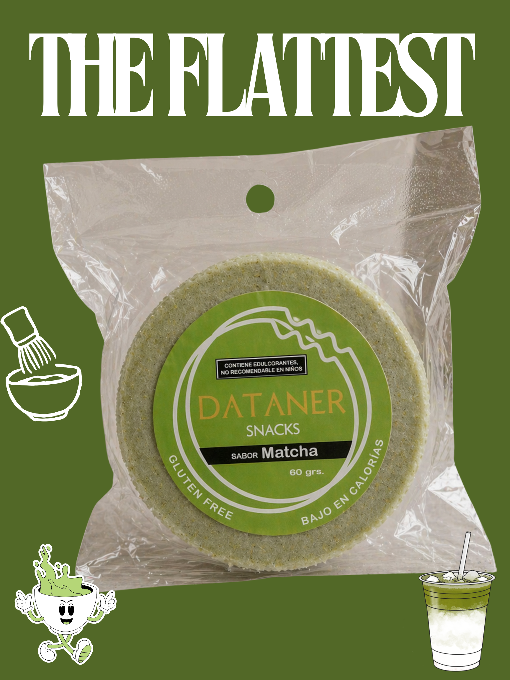Oblea de amaranto sabor Matcha