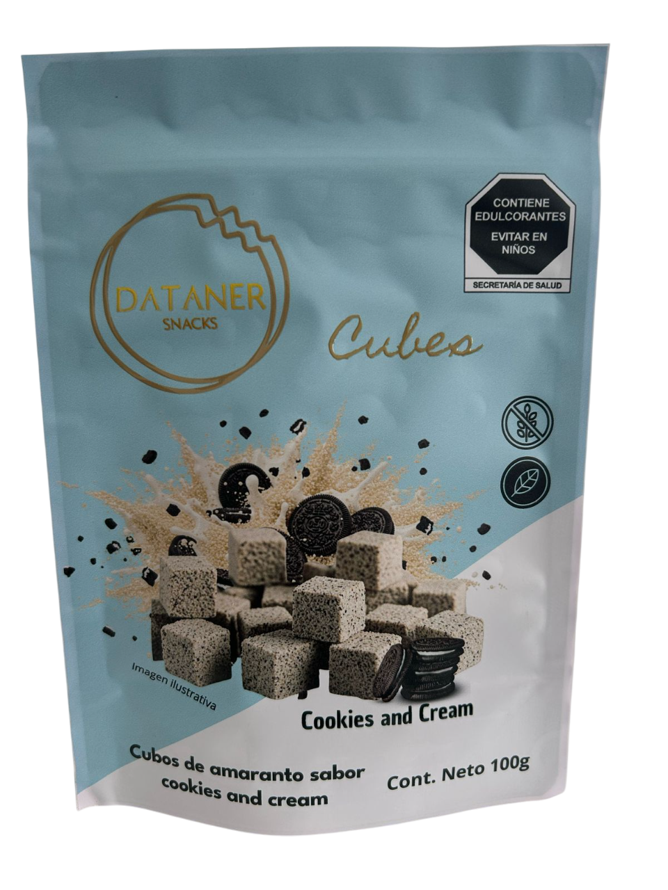Cubos de amaranto gourmet sabor cookies & cream