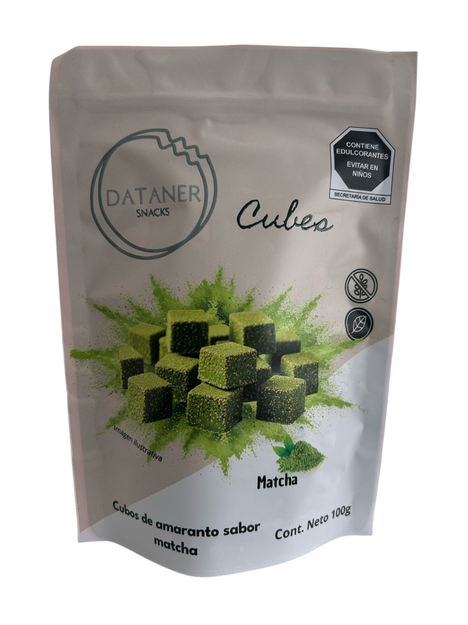 Cubos de amaranto gourmet sabor matcha