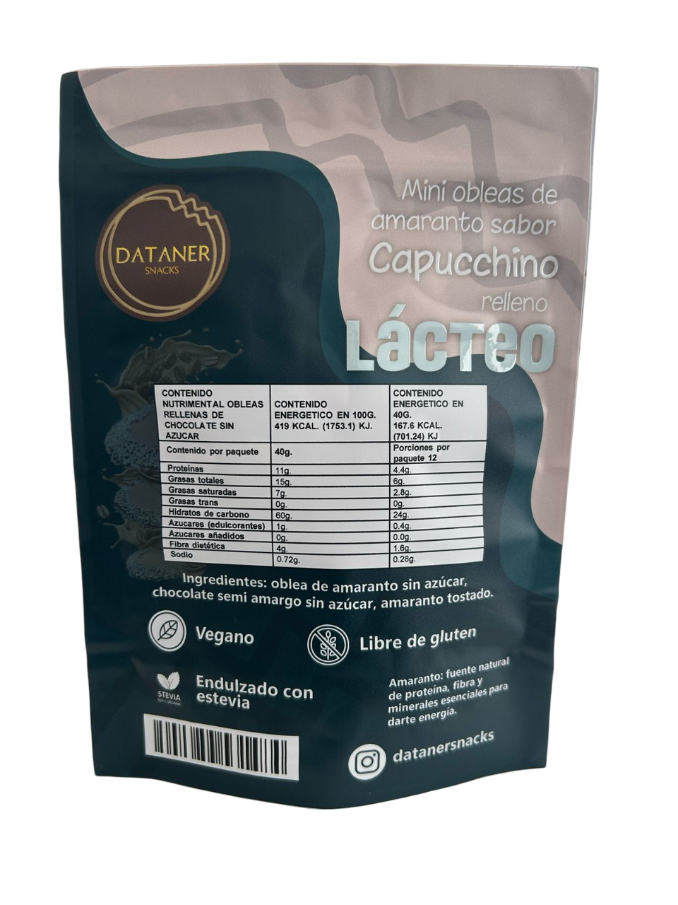 Obleas minis rellenas sabor Capuchino con Chocolate